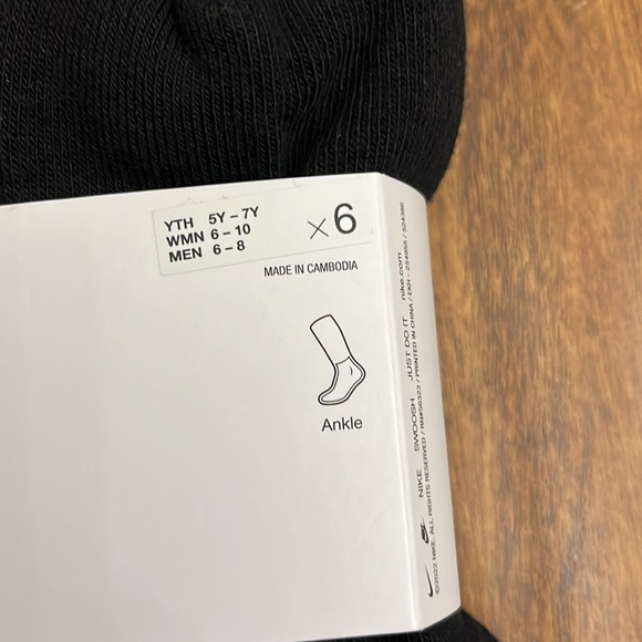 Nike Everyday Ankle Cotton Cushioned Socks 6 Pack - Picture 7 of 17